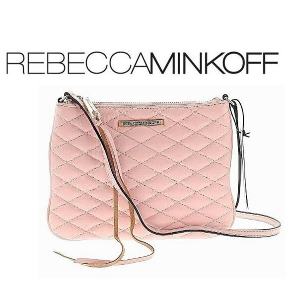 REBECCA MINKOFF - 100% leather quilted crossbody Love Kerry bag (quartz pink)) - Picture 3 of 11